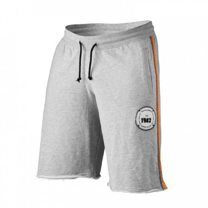 Sjekke BB Raw Sweatshorts, greymelange/orange, Better Bodies hos SportGymButikke