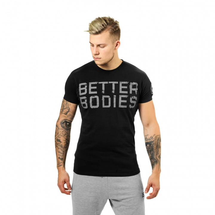 Sjekke Basic Logo Tee, black, Better Bodies hos SportGymButikken.no