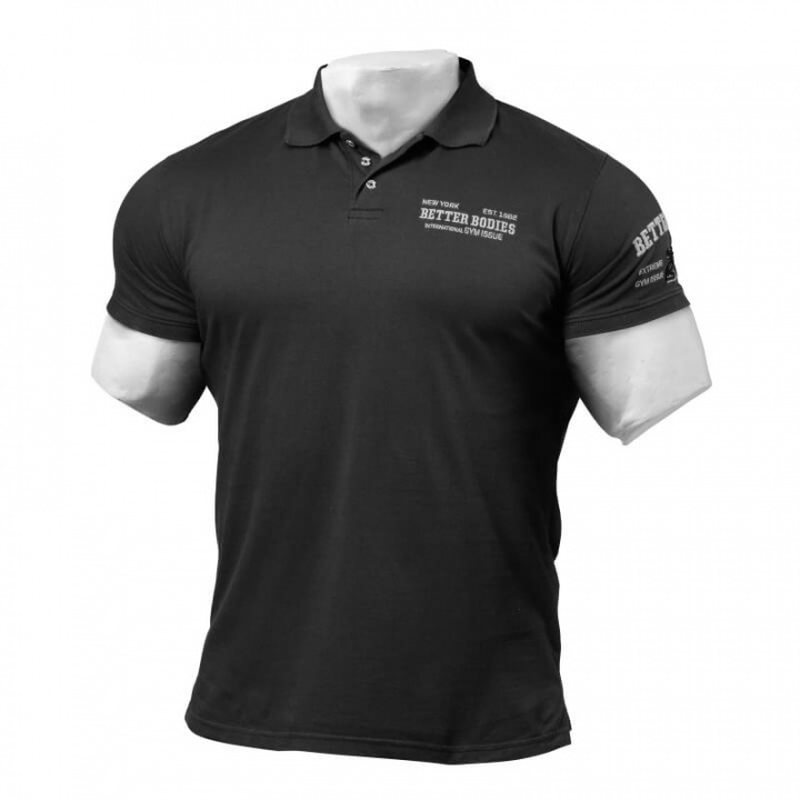 Sjekke Collar Tee, black vr 2, Better Bodies hos SportGymButikken.no