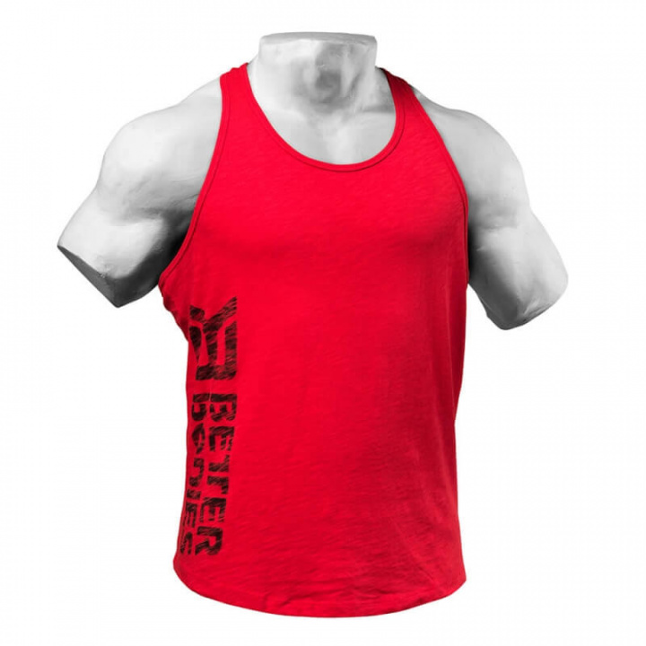 Sjekke Symbol Printed T-back, bright red, Better Bodies hos SportGymButikken.no