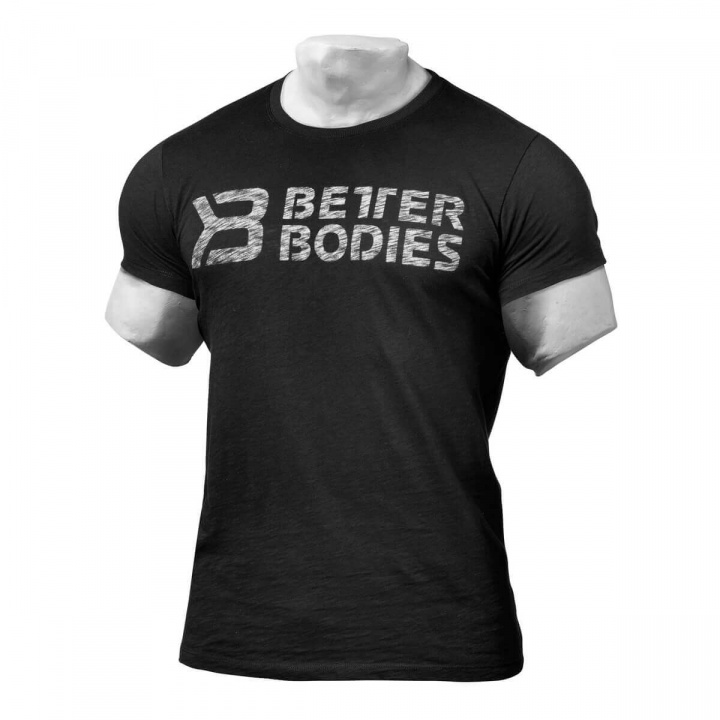 Sjekke Symbol Printed Tee, black, Better Bodies hos SportGymButikken.no