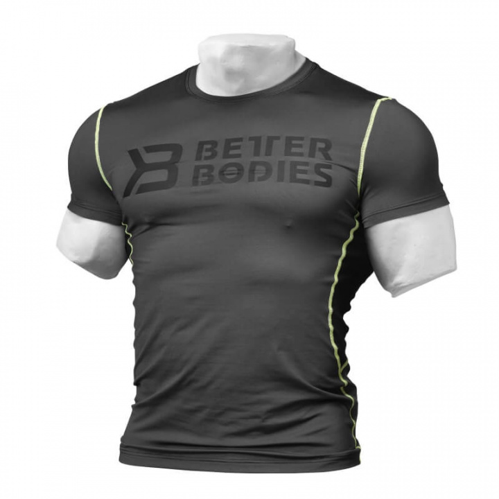 Sjekke Tight Function Tee, dark grey, Better Bodies hos SportGymButikken.no