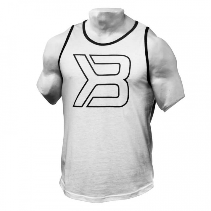 Sjekke Jersey Tank, white, Better Bodies hos SportGymButikken.no