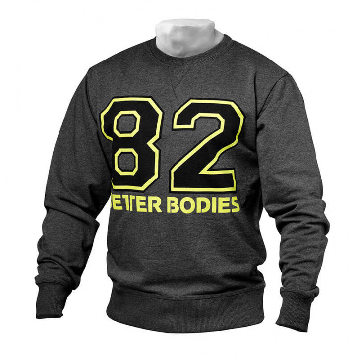 Sjekke Jersey Sweatshirt, antractite melange, Better Bodies hos SportGymButikken