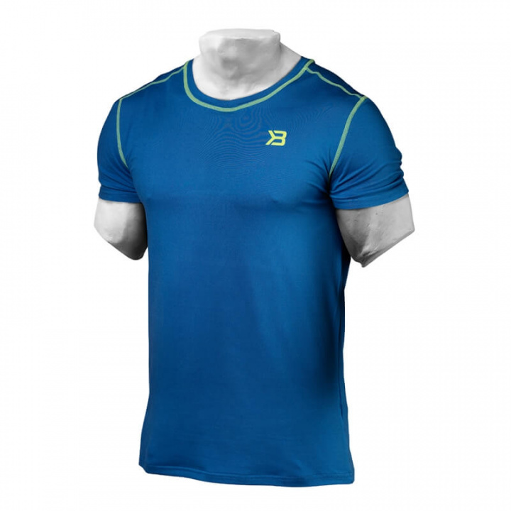 Sjekke Performance Tee, bright blue, Better Bodies hos SportGymButikken.no