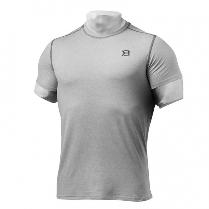 Sjekke Performance Tee, grey melange/grey, Better Bodies hos SportGymButikken.no