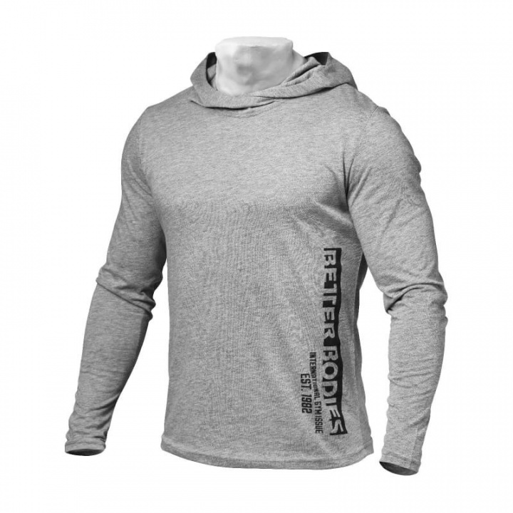 Sjekke Mens Soft Hoodie, grey melange, Better Bodies hos SportGymButikken.no