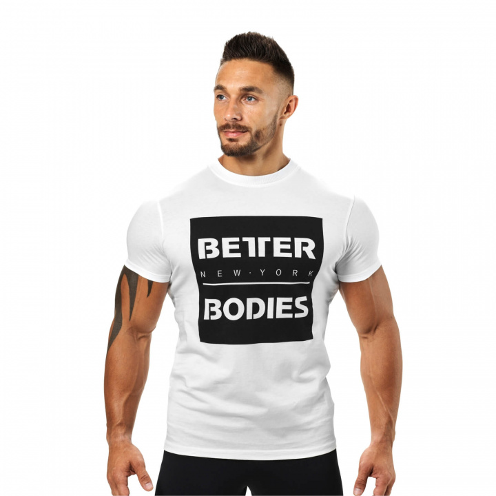 Sjekke Casual Tee, white, Better Bodies hos SportGymButikken.no