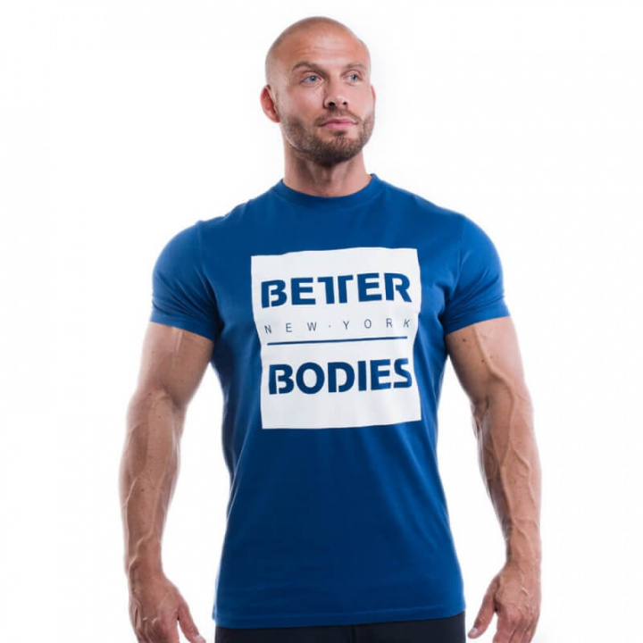 Sjekke Casual Tee, navy, Better Bodies hos SportGymButikken.no