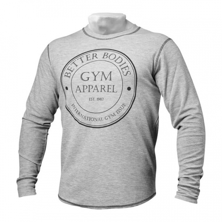 Sjekke Tribeca Thermal L/S, grey melange, Better Bodies hos SportGymButikken.no