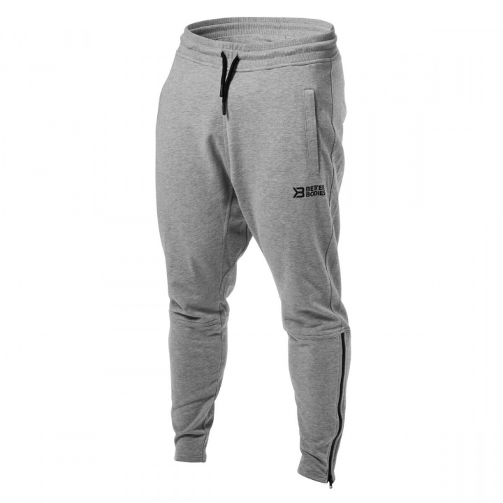 Sjekke Harlem Zip Pants, grey melange, Better Bodies hos SportGymButikken.no