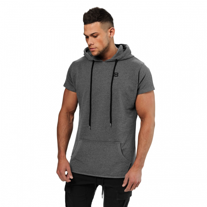 Sjekke Bronx T-Shirt Hoodie, dark grey melange, Better Bodies hos SportGymButikk