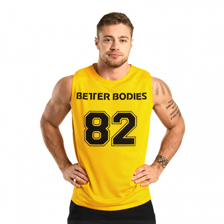 Sjekke Fulton Mesh Tank, yellow, Better Bodies hos SportGymButikken.no