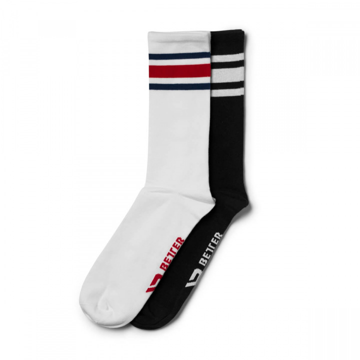 Sjekke Brooklyn Socks, 2-pack, black/red, Better Bodies hos SportGymButikken.no
