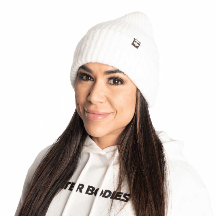 Sjekke Stockholm Beanie, off white, Better Bodies hos SportGymButikken.no