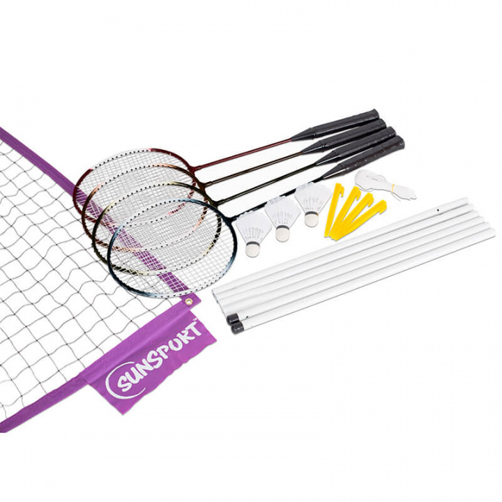 Sjekke Badminton 4-Play Komplett Sett, Sunsport hos SportGymButikken.no
