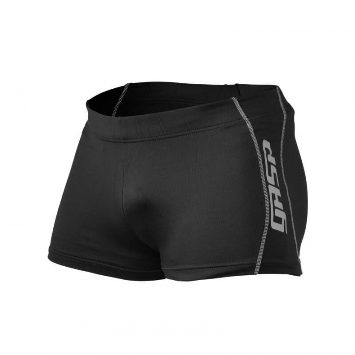 Sjekke Logo Hotpant, black, GASP hos SportGymButikken.no