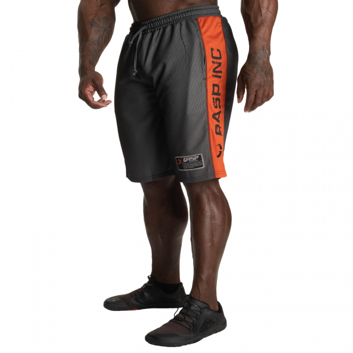 Sjekke NO1 Mesh Shorts, black/flame, GASP hos SportGymButikken.no