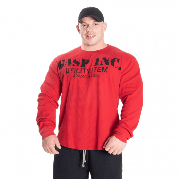 Sjekke Thermal Gym Sweater, chili red, GASP hos SportGymButikken.no