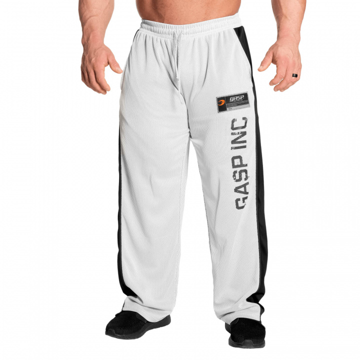 Sjekke No1 Mesh Pants, white/grey, GASP hos SportGymButikken.no