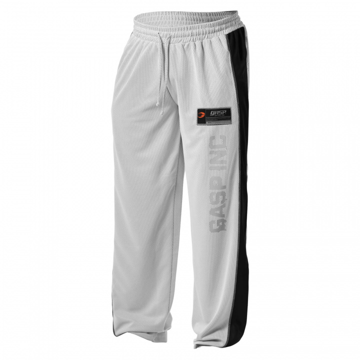 Sjekke No1 Mesh Pant, white/black, GASP hos SportGymButikken.no