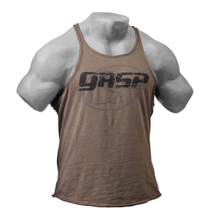 Sjekke Deep Cut Slub Tank, wash green, GASP hos SportGymButikken.no