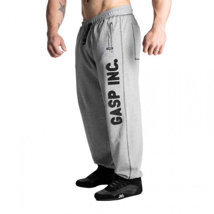 Sjekke Division Sweatpant, light grey melange, GASP hos SportGymButikken.no