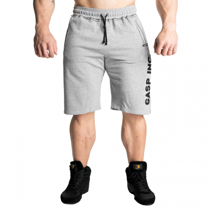 Sjekke Division Sweatshorts, light grey melange, GASP hos SportGymButikken.no