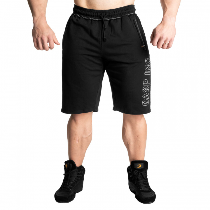 Sjekke Division Sweatshorts, black, GASP hos SportGymButikken.no