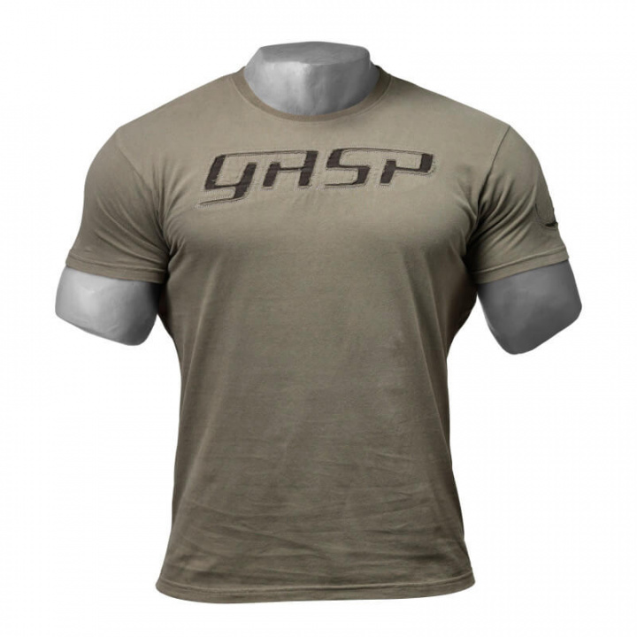 Sjekke Heavy GASP Tee, khaki green, GASP hos SportGymButikken.no