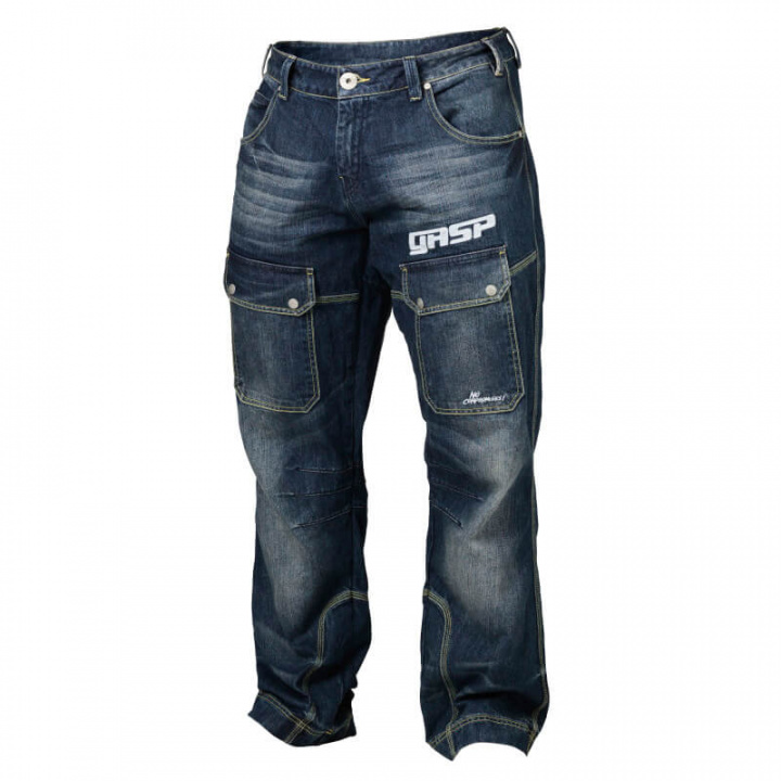 Sjekke Baggy Pocket Denim II, dark denim, GASP hos SportGymButikken.no