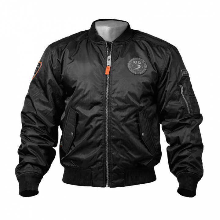 Sjekke GASP Flight Jacket, black, GASP hos SportGymButikken.no