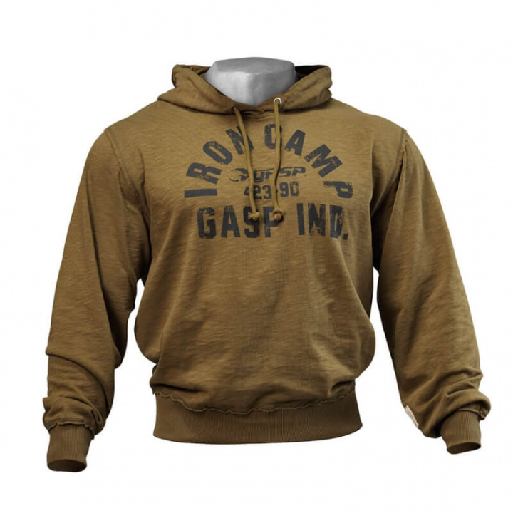 Sjekke Throwback Hoodie, military olive, GASP hos SportGymButikken.no