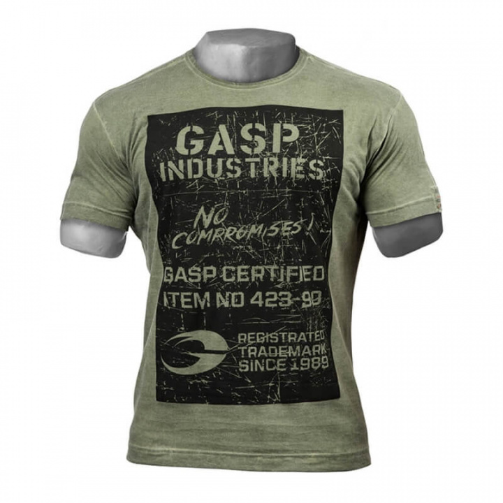 Sjekke Broad Street Print Tee, wash green, GASP hos SportGymButikken.no