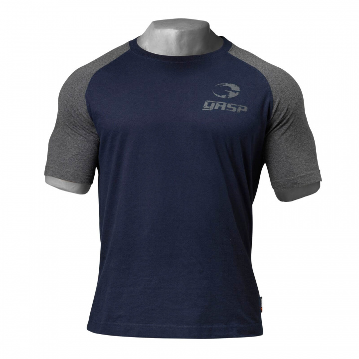 Sjekke Raglan Tee, dark navy, GASP hos SportGymButikken.no