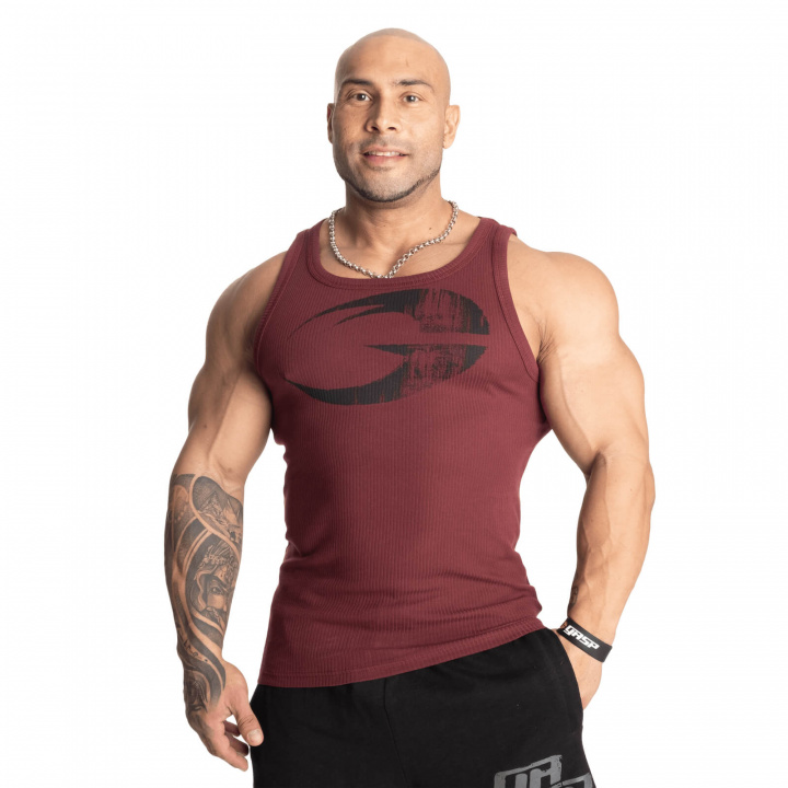 Sjekke Original Ribbed Tank, maroon, GASP hos SportGymButikken.no