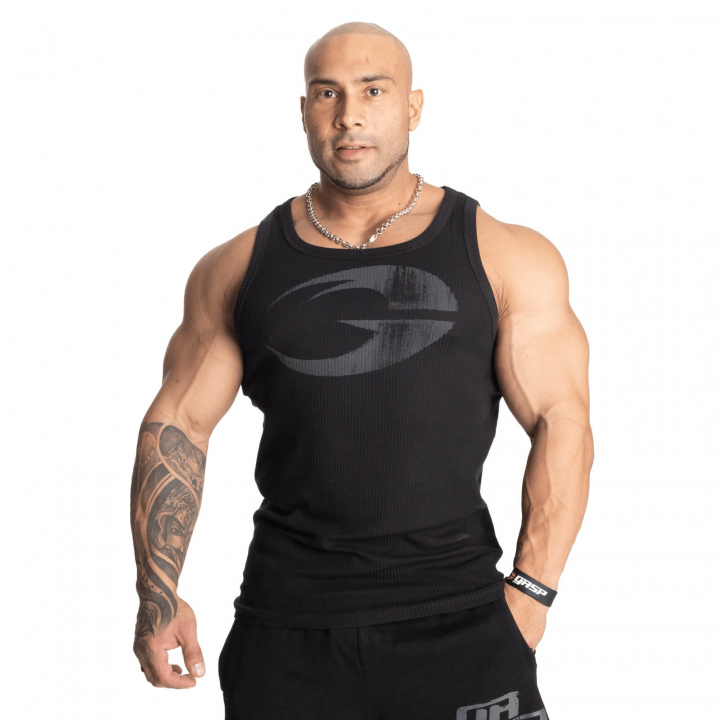 Sjekke Original Ribbed Tank, black, GASP hos SportGymButikken.no