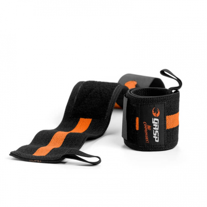 Sjekke 1RM Wrist Wraps, black/flame, GASP hos SportGymButikken.no