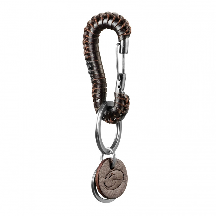 Sjekke Braided Keyclip, dark brown, GASP hos SportGymButikken.no