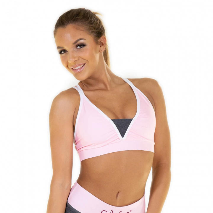 Sjekke Raspberry Swirl Sports Bra, pink/grey, Gavelo hos SportGymButikken.no