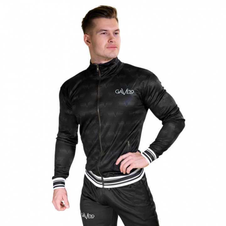 Sjekke Track Jacket, black, Gavelo hos SportGymButikken.no