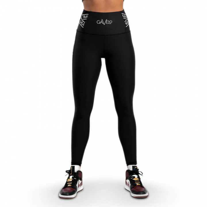 Sjekke Iconic Compression Leggings, black/white, Gavelo hos SportGymButikken.no