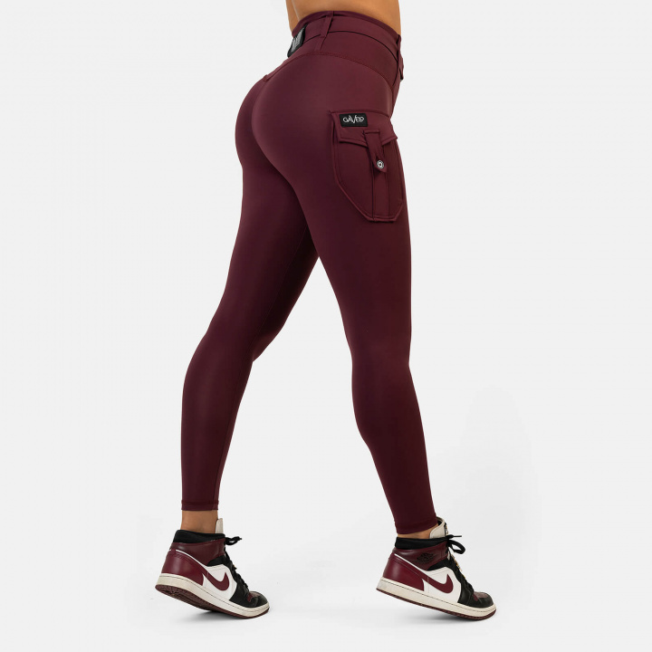 Cargo Tights, burgundy red, Gavelo i gruppen Produkt kirkegård hos Sportgymbutikken.no (GO-PNT-982r)
