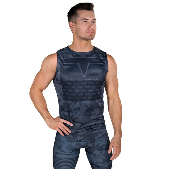 Sjekke Sniper Sleeveless Tee, blue, Gavelo hos SportGymButikken.no