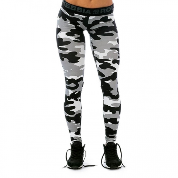 Sjekke Camo Tights, grey camo, Nebbia hos SportGymButikken.no