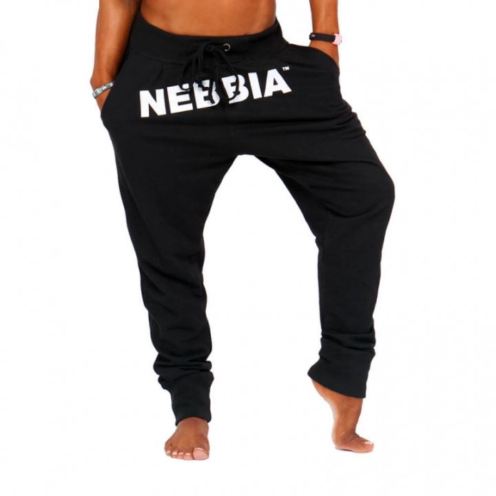 Sjekke Drop Crotch Pants, black, Nebbia hos SportGymButikken.no