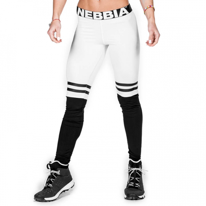 Sjekke Over The Knee Tights, white, Nebbia hos SportGymButikken.no