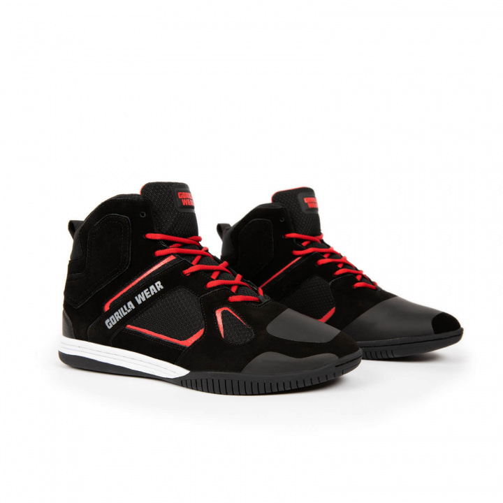 Sjekke Troy High Tops, black/red, Gorilla Wear hos SportGymButikken.no