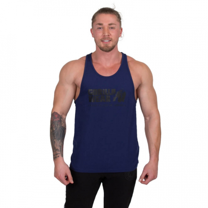 Sjekke Classic Tank Top, navy, Gorilla Wear hos SportGymButikken.no