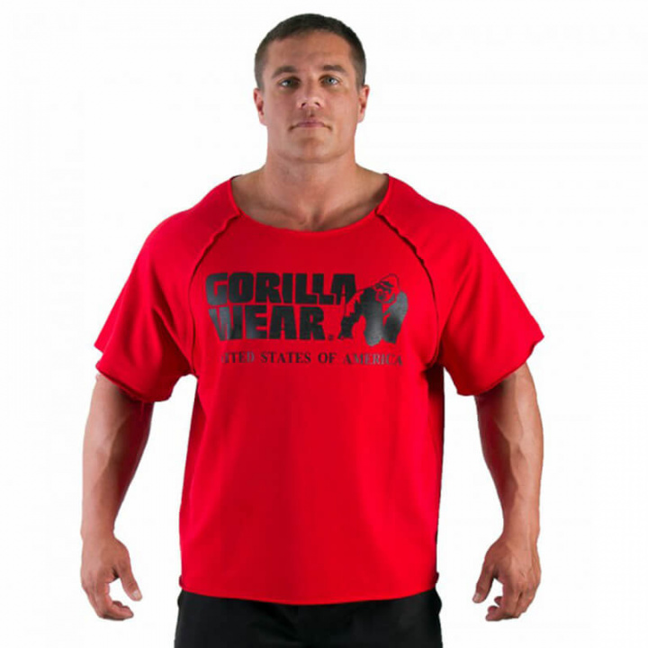 Sjekke Classic Workout Top, tango red, Gorilla Wear hos SportGymButikken.no